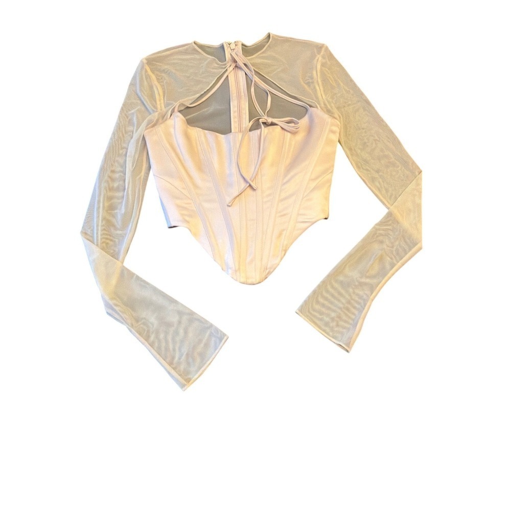 Mistress Rocks Know‎ You Vanilla Corset Mesh Top XS